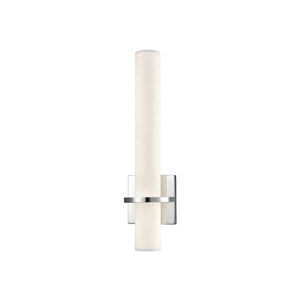 KUZCO Bhutan 5 in., 1-Light 18-Watt Chrome Integrated LED Wall Sconce