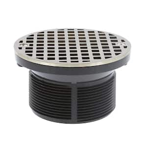 3-1/2 in. IPS PVC Drain Spud with 5 in. Round Nickel Bronze Strainer for Floor Drains
