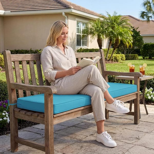 42 x 18 x 3 Inch Outdoor Bench Cushion Waterproof Fade Resistant