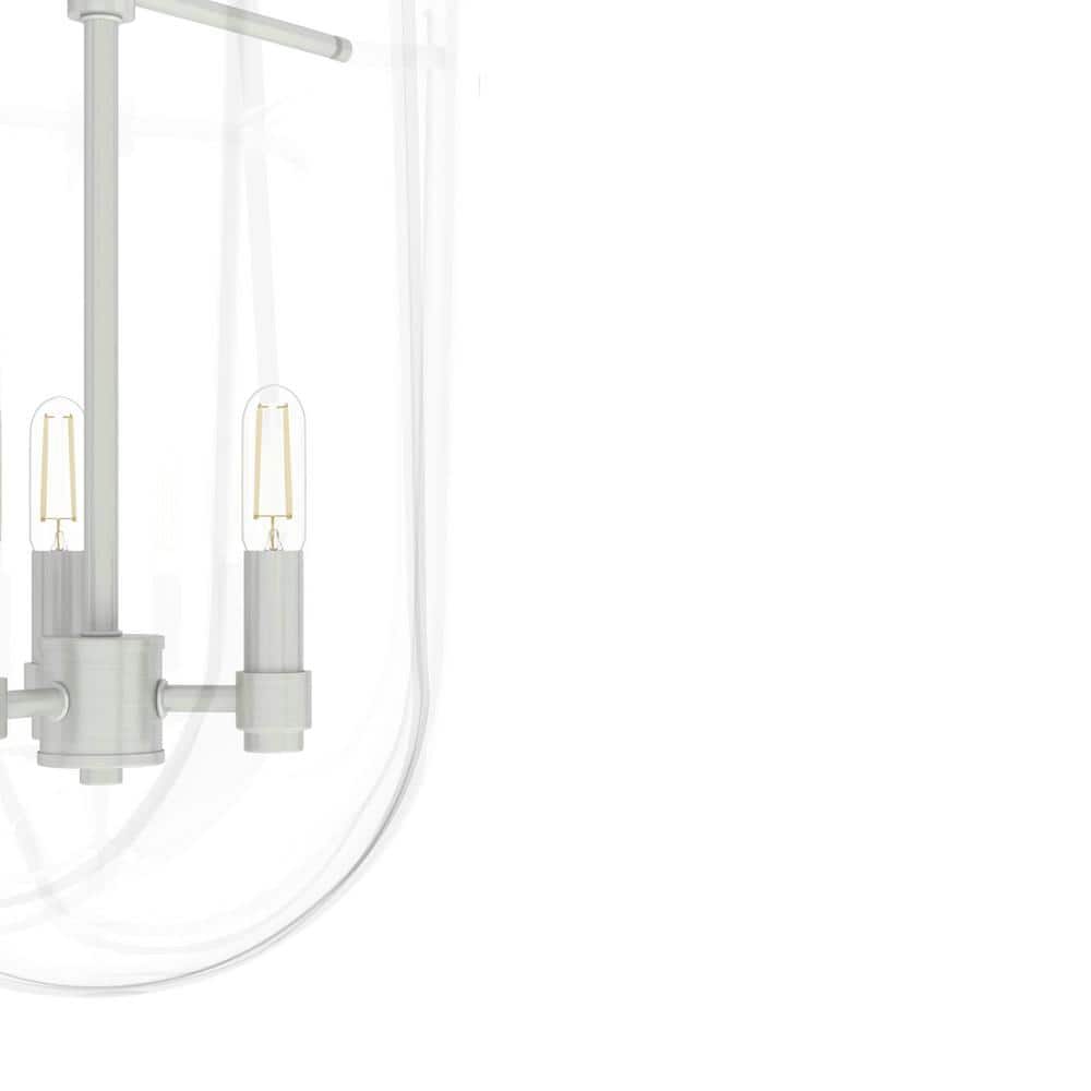 Sacha Brushed Nickel 16" Modern LED Pendant Light with Clear Glass