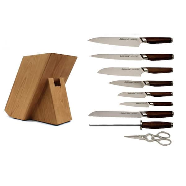 BALANCING 9-Piece CoreLess Damascus Knife Set with Birch Knife Block  DCN66002 - The Home Depot