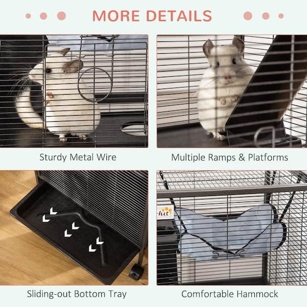 Rat Cage Ferret Gerbil Extra Tall Hammock Collapsible Space Saving
