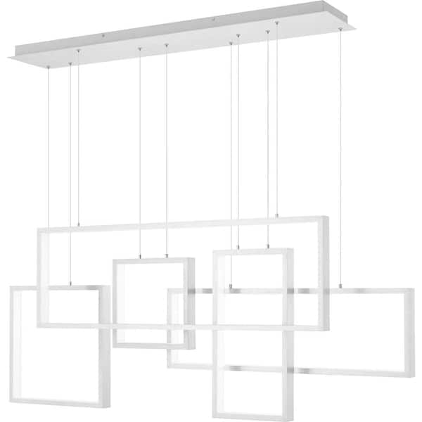 Quoizel Canvas Integrated LED Brushed Aluminum Chandelier Island Light