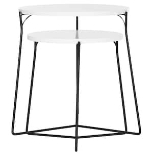 Ryne White and Black 2-Piece Nesting End Table