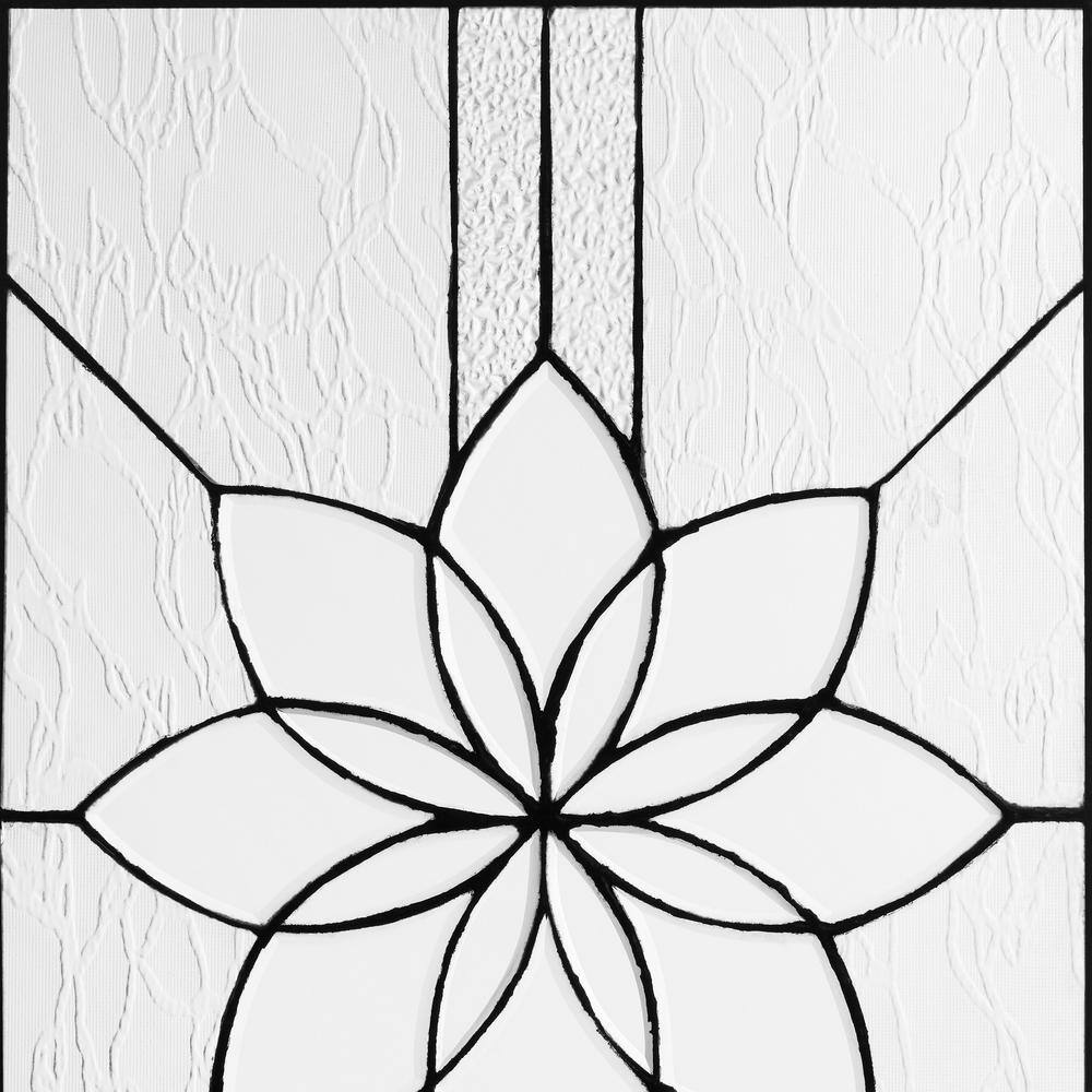18" Clear Floral Handcrafted Glass Window Panel
