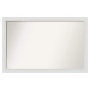 Flair Soft White Narrow 46 in. x 30 in. Custom Non-Beveled Satin Recyled Polystyrene Bathroom Vanity Wall Mirror