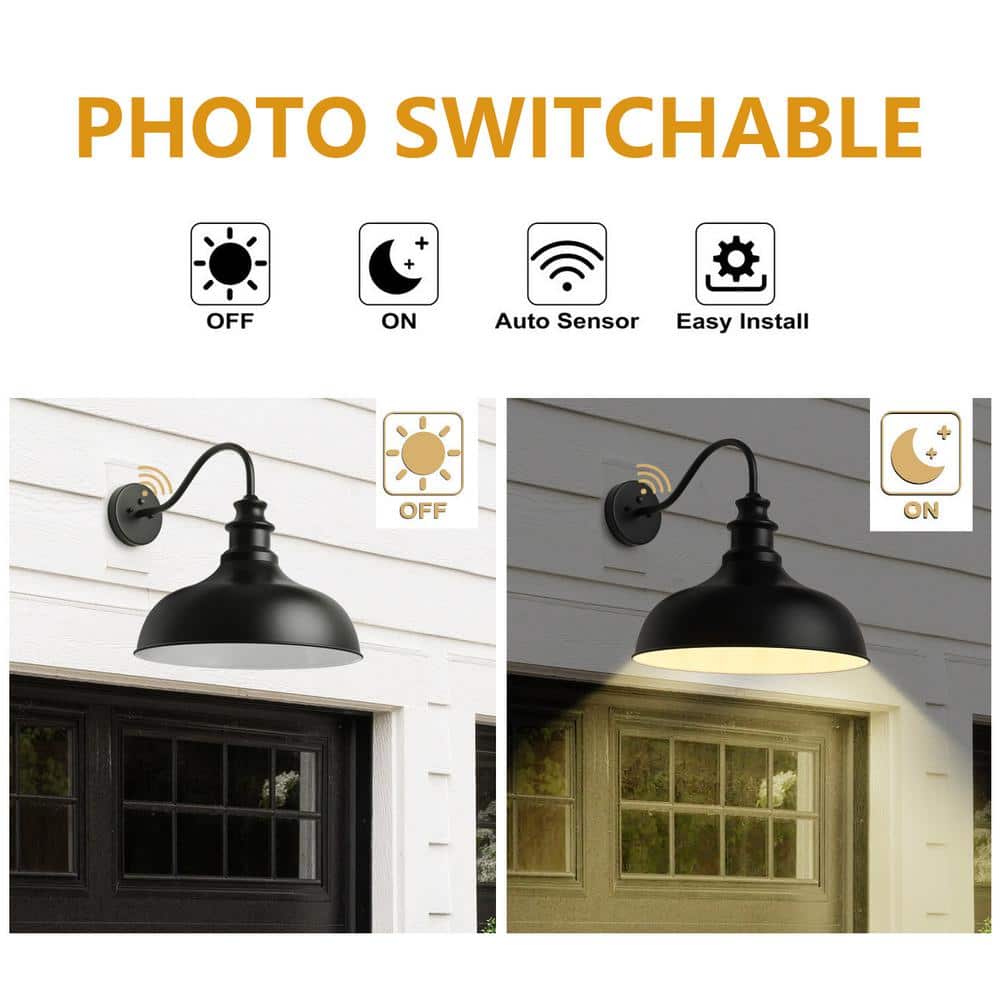 Black Iron 20.47'' Dimmable Outdoor Wall Light