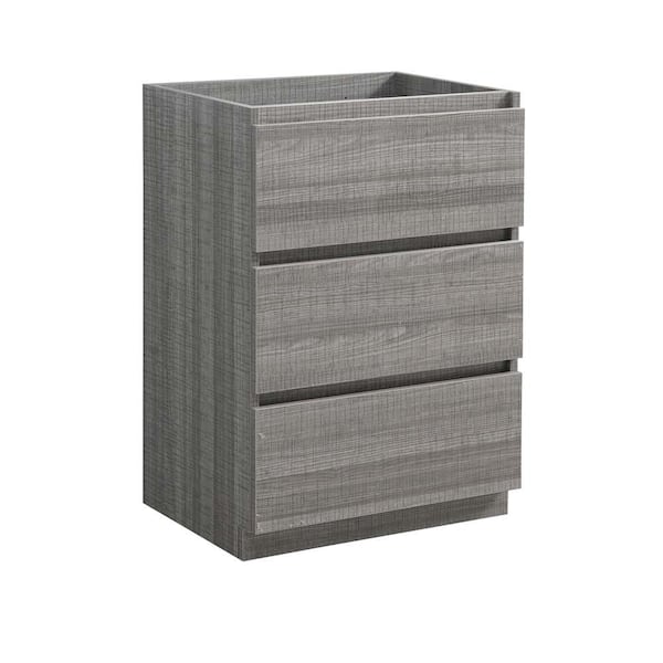 Fresca Lazzaro 24 in. Modern Bath Vanity Cabinet Only in Glossy Ash Gray