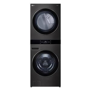 5.0 cu. ft. Washer, 7.4 cu. ft. Gas Dryer, Washtower with Center Control, TurboWash360, and TurboSteam in Black Steel