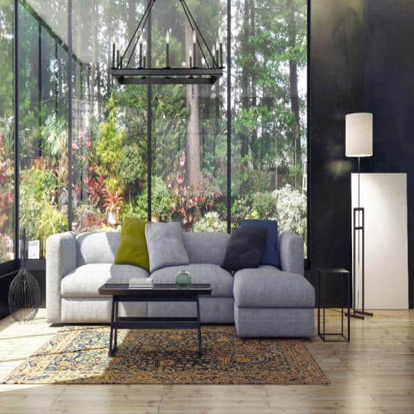 Matte Black Steel 12-Light Candle Island Chandelier