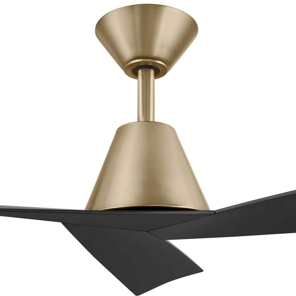 Easton 52" Gold and Matte Black Steel Ceiling Fan with Remote Control