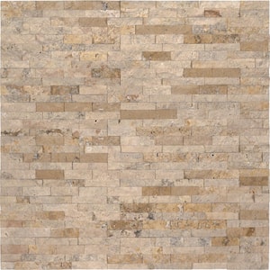 Roman Beige Mini Ledger Panel 4.5 in. x 16 in. Natural Travertine Wall Tile (5 sq. ft./Case)