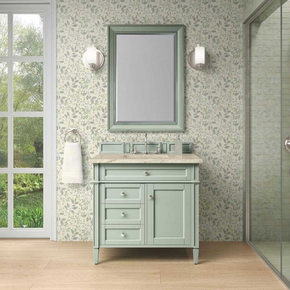 Brittany 36.0 in. Single Bath Vanity in Sage Green with Tajnar Engineered Composite Top price history on PriceWatchPro