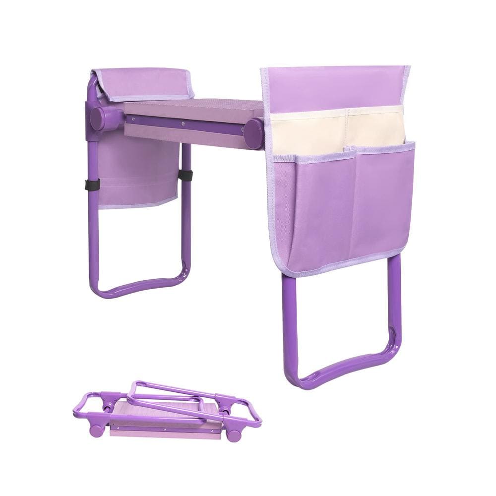 Garden Kneeler and Seat with 2 Tool Pouches, Foldable Garden Stool with EVA