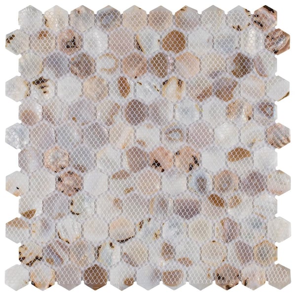 Merola Tile Conchella Hex Natural 11-1/2 in. x 11-5/8 in