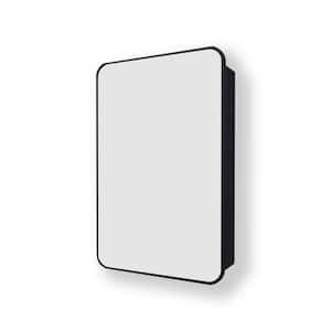 20 in. W x 26 in. H Rectangular Framed Recessed/Surface Mount Medicine Cabinet with Mirror in Matte Black