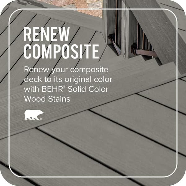 BEHR PREMIUM - 1 qt. #SC-137 Drift Gray Solid Color Waterproofing Exterior Wood Stain and Sealer