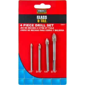 1/8 in. - 5/16 in. Drilling Industrial Carbide Glass and Tile Drill Bit Set (4-Piece)