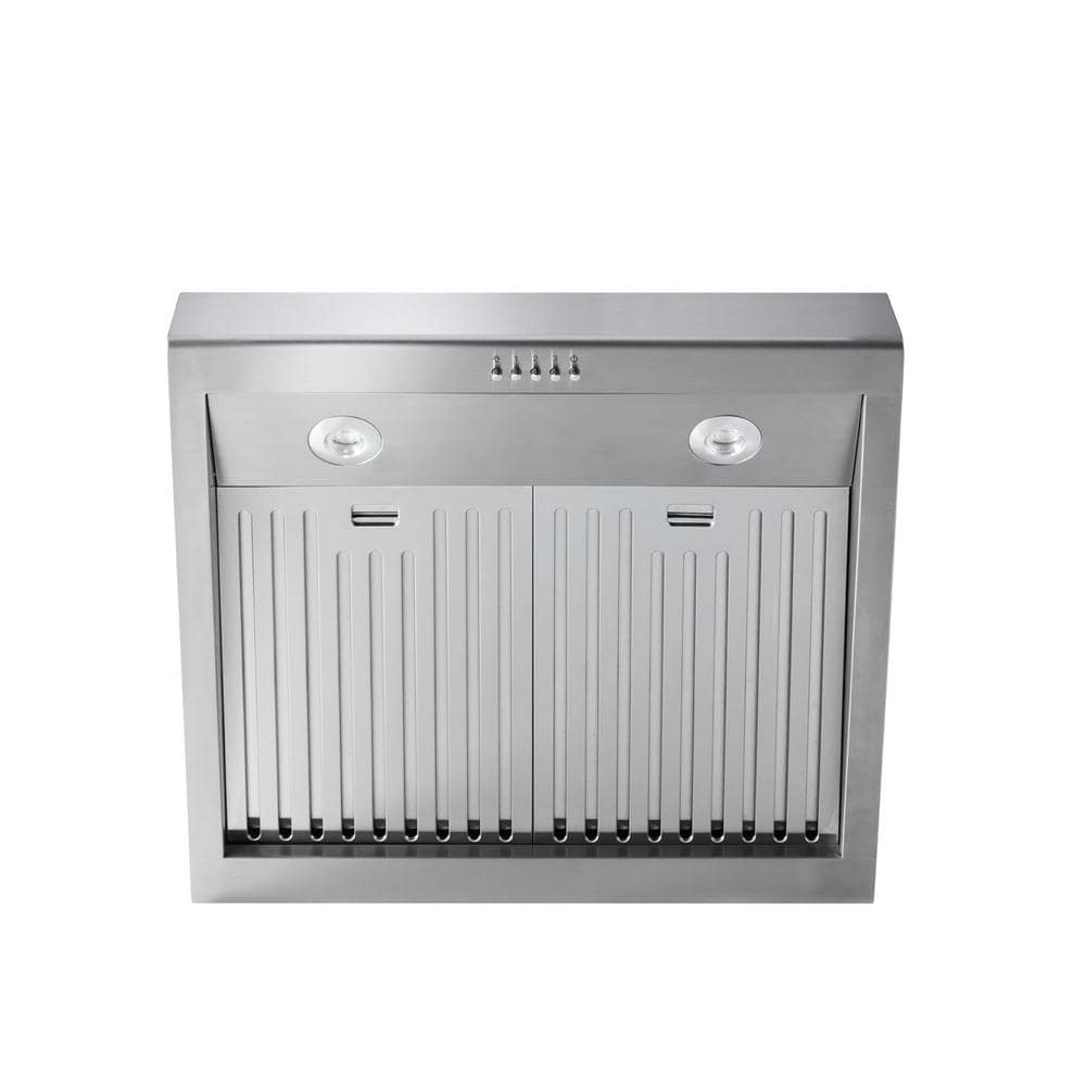 24-Inch Stainless Steel Convertible Range Hood with Charcoal Filter