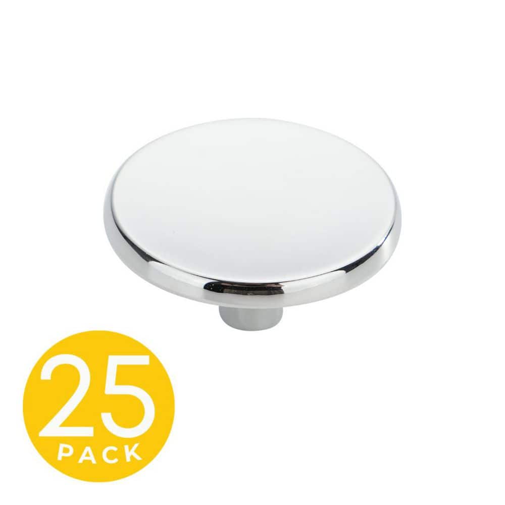 Flat Style 1.5 in. Modern Round Polished Chrome Cabinet Knob (25-Pack) price history on PriceWatchPro