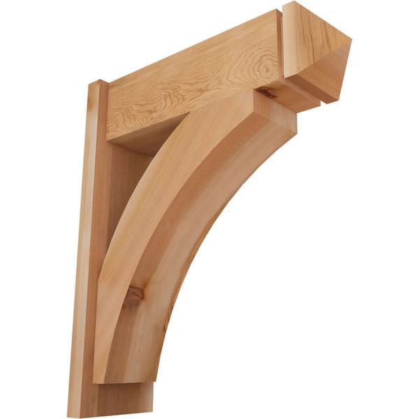 Ekena Millwork 8 in. x 28 in. x 24 in. Thorton Arts and Crafts Smooth Western Red Cedar Outlooker