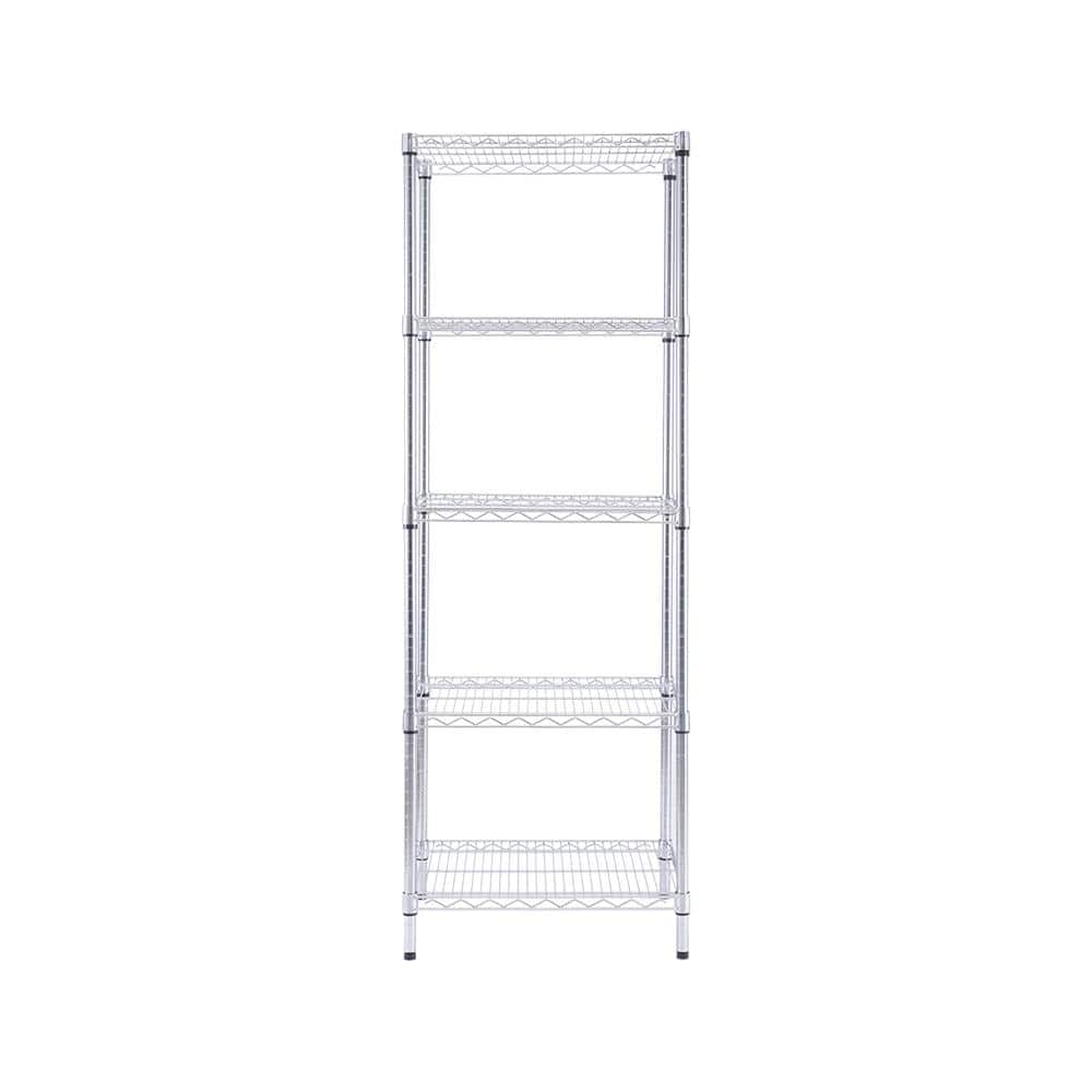 White Adjustable 5-Tier Steel Wire Utility Shelving Unit