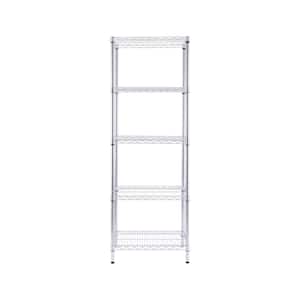 Chrome 5-Tier Steel Commercial Garage Storage Shelving Unit (24 in. W x 72 in. H x 18 in. D)