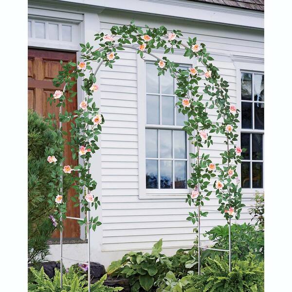 Stackable Trellis For Pots Indoor Outdoor 2-Pack Stainless Steel Plant Trellis - 4in X 17.5in Round Stackable Trellis For Climbing Plants Indoor/Outdoor Garden Plant Stakes