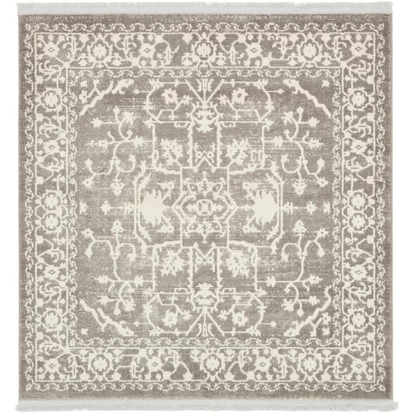 New Classical Olympia Gray 4' 0 x 4' 0 Square Rug