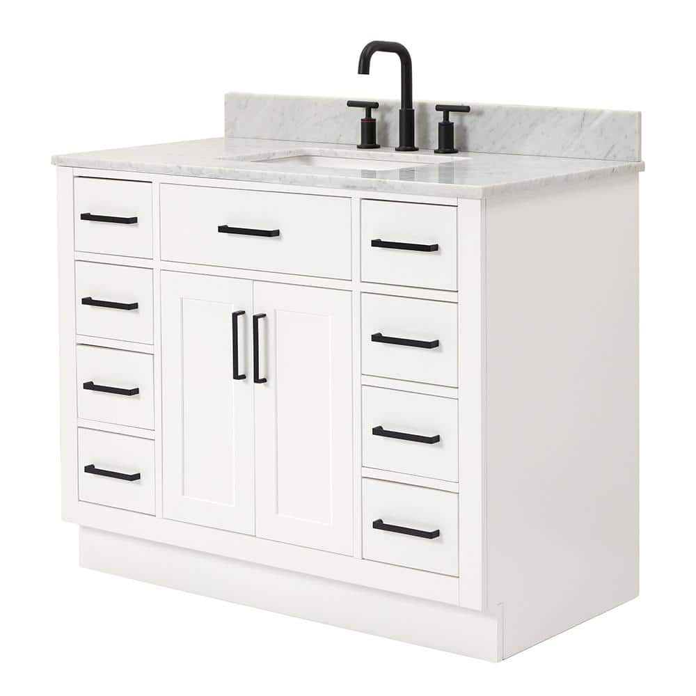 Hepburn 43" White Marble Top Single Basin Vanity