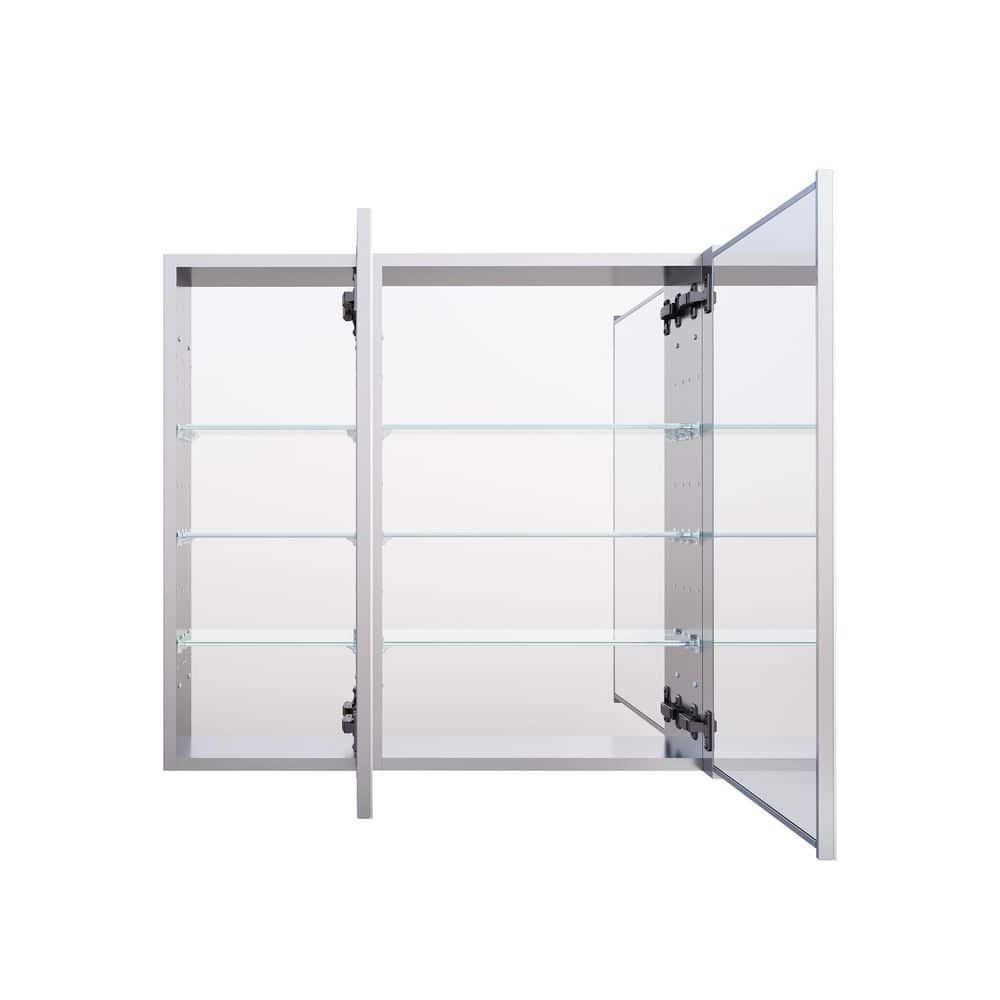 JSA 32 in. W x 30 in. H Rectangular Recessed/Surface Combo Aluminum Medicine Cabinet with Mirror, Reversible Door price history on PriceWatchPro
