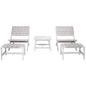 Darryl Gray 5-Piece Acacia Wood Outdoor Lounge Chair Set without Cushion
