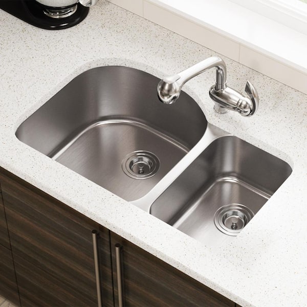 MR Direct Undermount Stainless Steel 32 in. Double Bowl Kitchen Sink ...