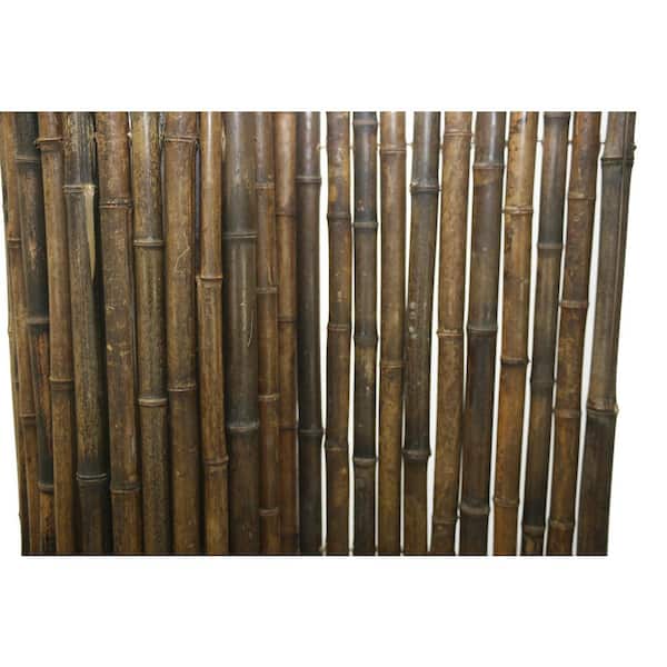 6 ft. H x 8 ft. W Natural Black Rolled Bamboo Fencing Garden Screen Fence Panel