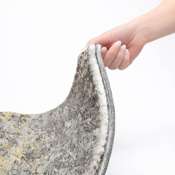 Dream Shag Premium Machine Washable Abstract ADS768 Gray 9 ft. x 12 ft. Area Rug