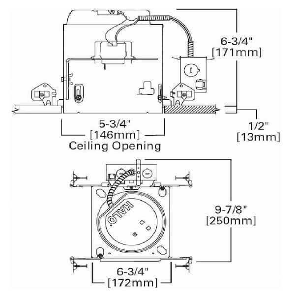 E26 5 in. Air-Tite IC Rated New Construction Aluminum Recessed Housing for Ceiling, Insulation Contact