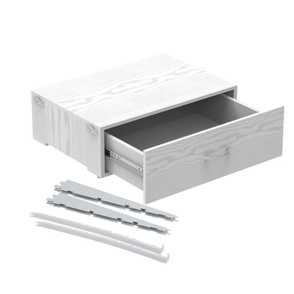 Everbilt Genevieve White Adjustable Closet Organizer Small Drawer Kit