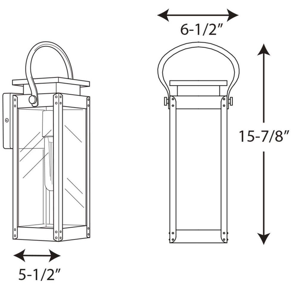 Union Square Stainless Steel Wall Lantern with Clear Glass