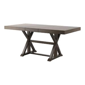 Idyllwild Rustic Gray Wood 78 in. Trestle Dining Table (Seats 8)