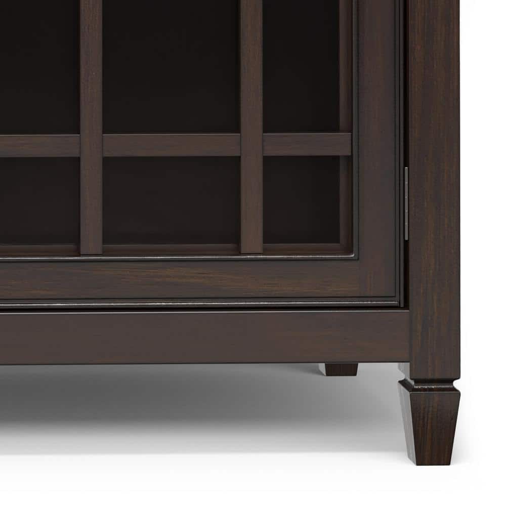Chestnut Brown Solid Wood Office Storage Cabinet with Adjustable Shelving