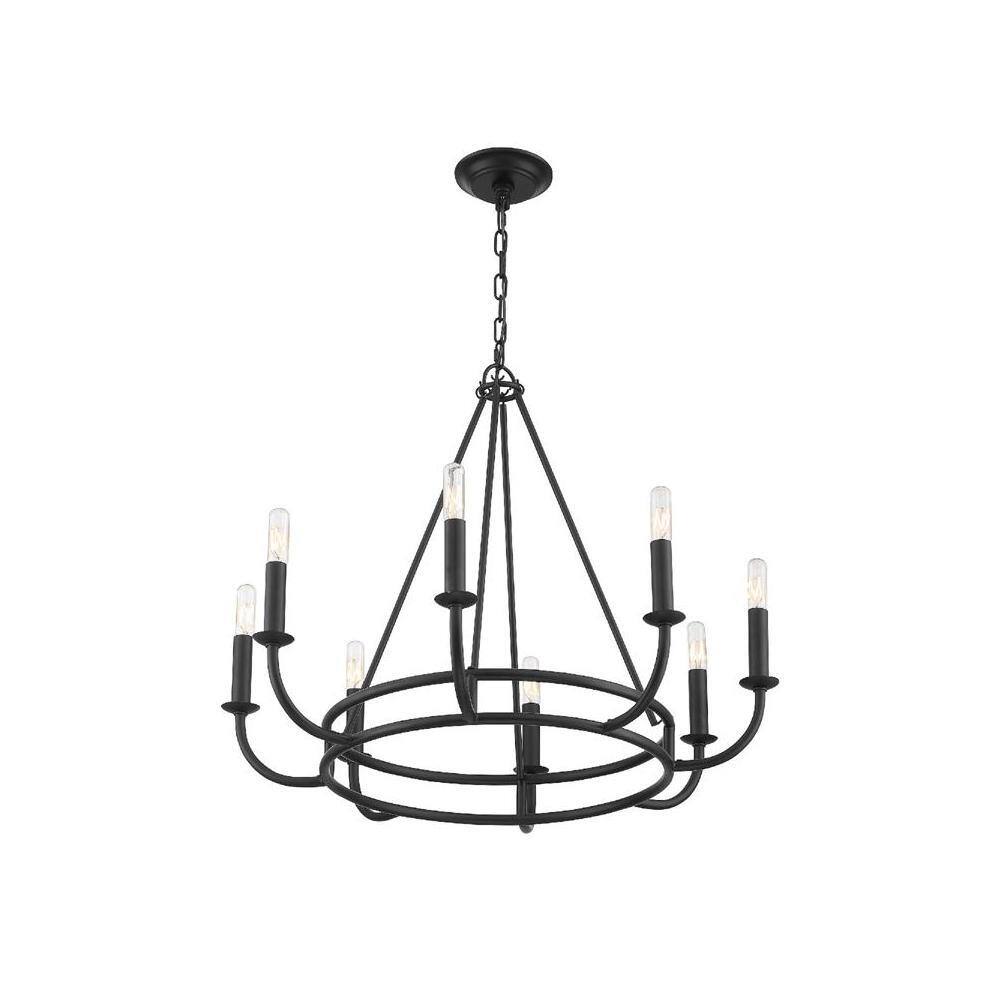 Bailey Matte Black 8-Light Industrial Chandelier