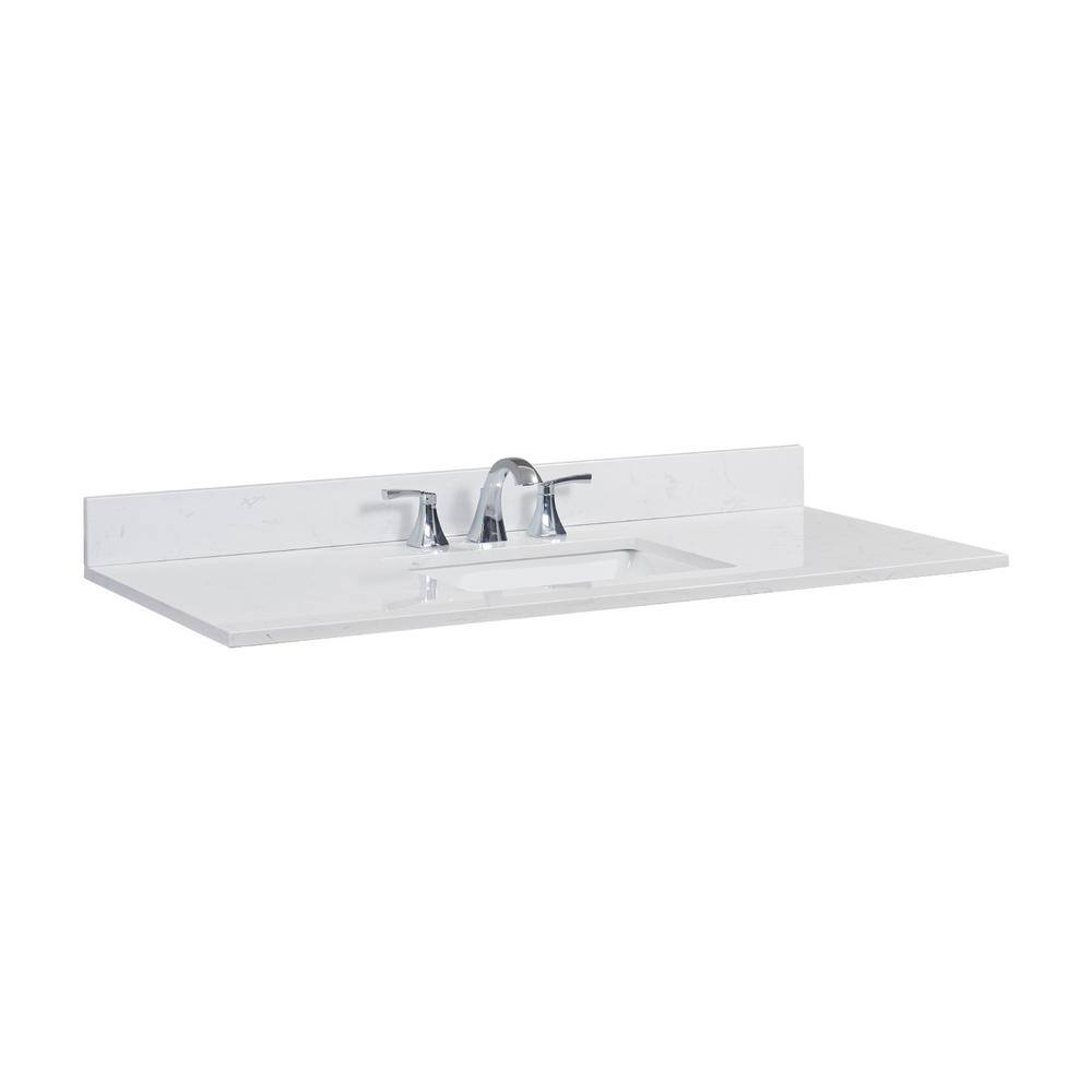 Jazz White Composite Stone Vanity Top with Sink