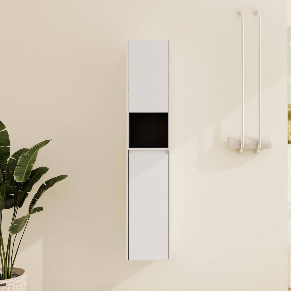 11.81 in. W x 9.81 in. D x 59 in. H Bathroom Storage Wall Cabinet in White