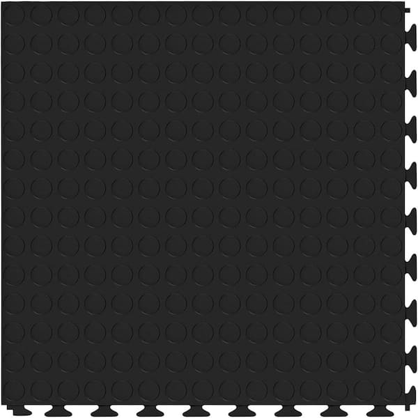Nitro Coin Fle x PVC Garage Floor Tiles, Black, 20.5 in. x 20.5 in., 177 in. Thick, 8-Pack, 23.35 sq. ft.