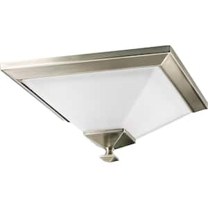 North Park 1-Light Brushed Nickel Flush Mount with Etched Glass