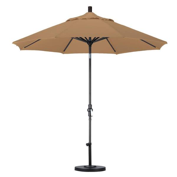 California Umbrella 9 ft. Aluminum Collar Tilt Patio Umbrella in Straw Pacifica