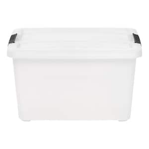 60 qt. Stackable Storage Bins with Latches, White (8-Pack)