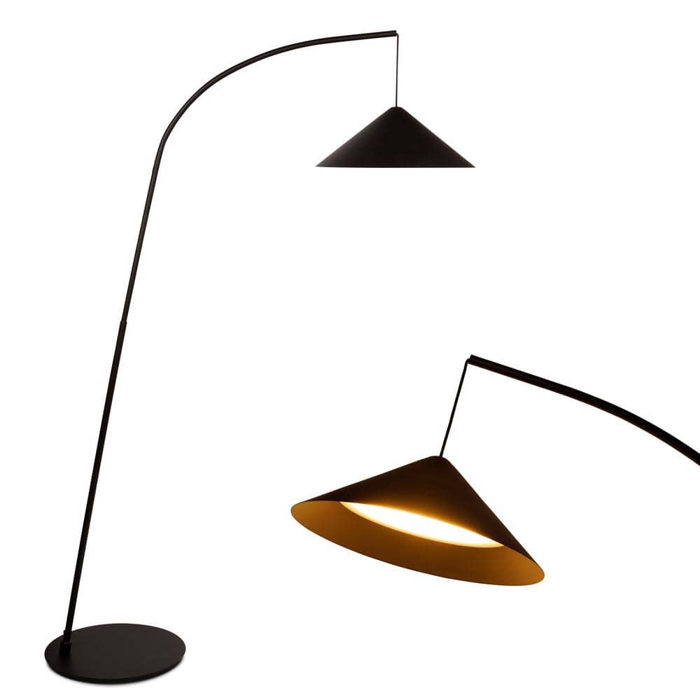 Brightech Devin 66 in. Classic Black Modern 3-Way Step Dimming