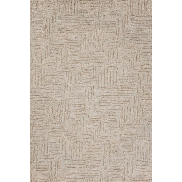 Chris Love Julia Polly Smoke / Sand 2 ft. 6 in. x 7 ft. 6 in. Contemporary Runner Rug