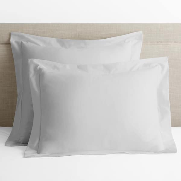 The Company Store Legends Hotel Silver Solid Egyptian Cotton Sateen Standard Sham
